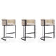 Cosmopolitan 37.8 in. Cream and Black Metal Barstool (Set of 3)