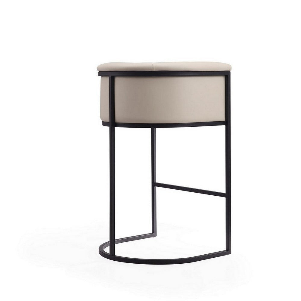 Cosmopolitan 37.8 in. Cream and Black Metal Barstool (Set of 3) MHC-3-BS015-CR