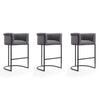 Cosmopolitan 37.8 in. Grey and Black Metal Barstool (Set of 3)
