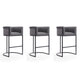 Cosmopolitan 37.8 in. Grey and Black Metal Barstool (Set of 3)