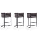 Cosmopolitan 37.8 in. Pebble and Black Metal Barstool (Set of 3)