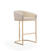 Louvre 40 in. Cream and Titanium Gold Stainless Steel Barstool (Set of 3) MHC-3-BS016-CR