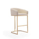 Louvre 40 in. Cream and Titanium Gold Stainless Steel Barstool (Set of 3) MHC-3-BS016-CR