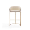 Louvre 40 in. Cream and Titanium Gold Stainless Steel Barstool (Set of 3) MHC-3-BS016-CR