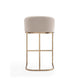 Louvre 40 in. Cream and Titanium Gold Stainless Steel Barstool (Set of 3) MHC-3-BS016-CR