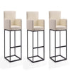Ambassador 42 in. Cream and Black Metal Barstool (Set of 3)