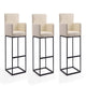 Ambassador 42 in. Cream and Black Metal Barstool (Set of 3)