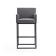 Ambassador 42 in. Grey and Black Metal Barstool (Set of 3) MHC-3-BS017-GY