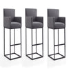 Ambassador 42 in. Grey and Black Metal Barstool (Set of 3)