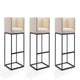 Embassy 38 in. Cream and Black Metal Barstool (Set of 3)