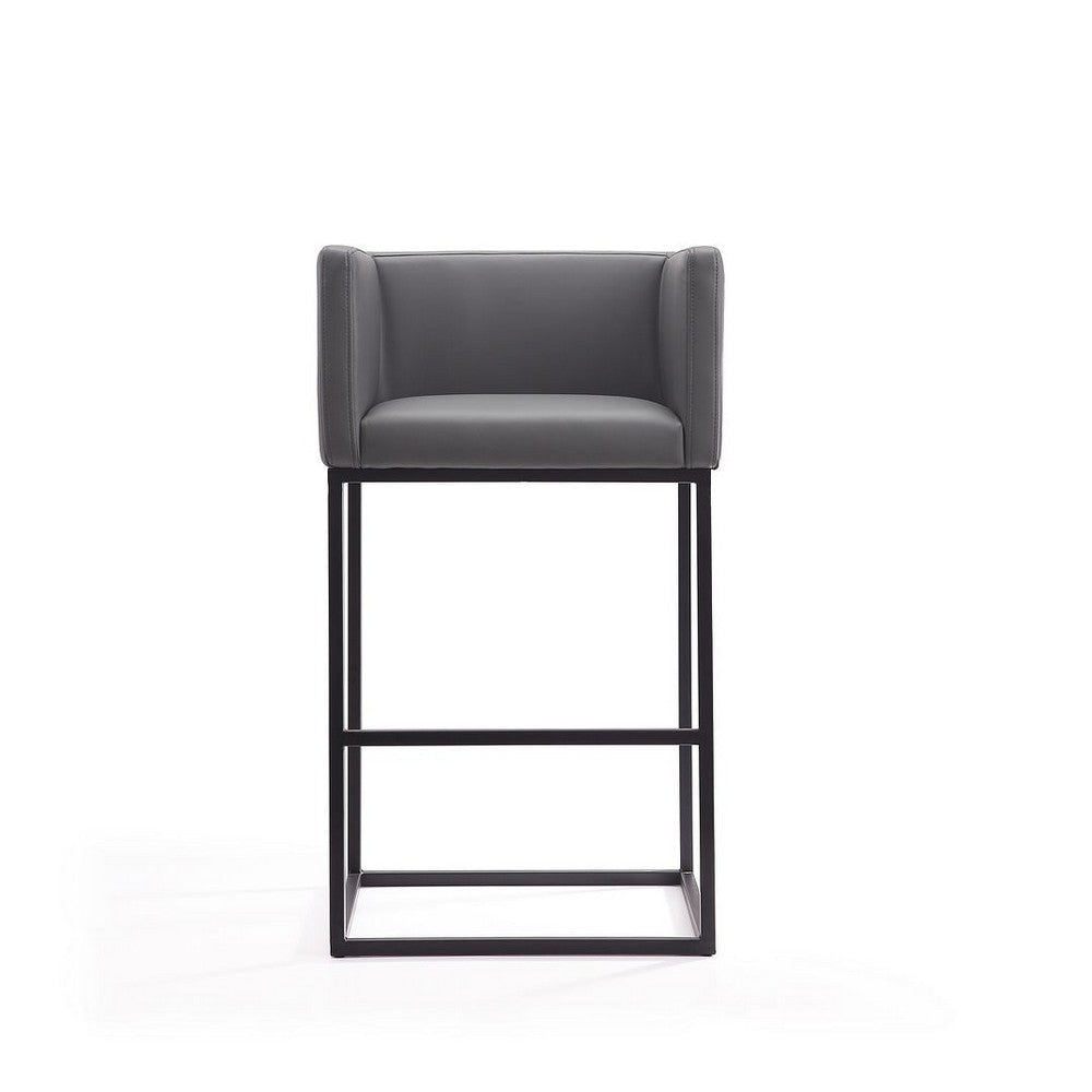 Embassy 38 in. Grey and Black Metal Barstool (Set of 3) MHC-3-BS018-GY