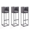 Embassy 38 in. Grey and Black Metal Barstool (Set of 3)