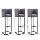 Embassy 38 in. Grey and Black Metal Barstool (Set of 3)