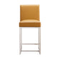 Element 37.2 in. Camel and Polished Chrome Stainless Steel Counter Height Bar Stool (Set of 3) MHC-3-CS003-CL