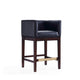 Kingsley 34 in. Black and Dark Walnut Beech Wood Counter Height Bar Stool (Set of 3) MHC-3-CS005-BK