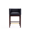 Kingsley 34 in. Black and Dark Walnut Beech Wood Counter Height Bar Stool (Set of 3) MHC-3-CS005-BK