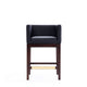 Kingsley 34 in. Black and Dark Walnut Beech Wood Counter Height Bar Stool (Set of 3) MHC-3-CS005-BK