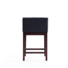Kingsley 34 in. Black and Dark Walnut Beech Wood Counter Height Bar Stool (Set of 3) MHC-3-CS005-BK