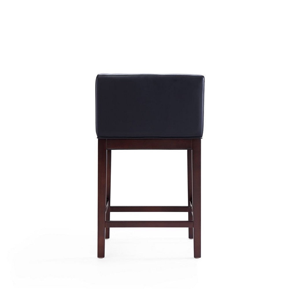 Kingsley 34 in. Black and Dark Walnut Beech Wood Counter Height Bar Stool (Set of 3) MHC-3-CS005-BK