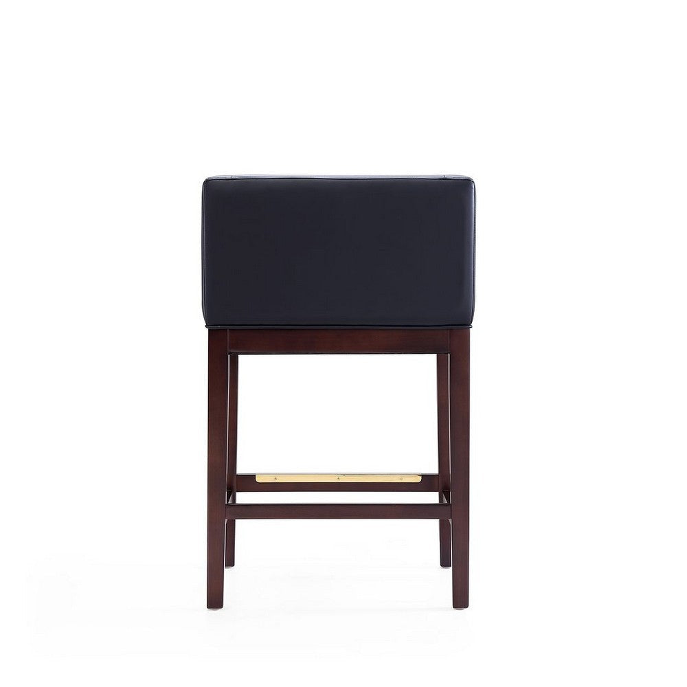 Kingsley 34 in. Black and Dark Walnut Beech Wood Counter Height Bar Stool (Set of 3) MHC-3-CS005-BK