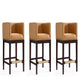 Kingsley 34 in. Camel and Dark Walnut Beech Wood Counter Height Bar Stool (Set of 3)