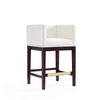 Kingsley 34 in. Ivory and Dark Walnut Beech Wood Counter Height Bar Stool (Set of 3) MHC-3-CS005-IV