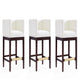 Kingsley 34 in. Ivory and Dark Walnut Beech Wood Counter Height Bar Stool (Set of 3)