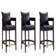Ritz 34 in. Black and Dark Walnut Beech Wood Counter Height Bar Stool (Set of 3)