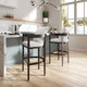 Ritz 34 in. Ivory and Dark Walnut Beech Wood Counter Height Bar Stool (Set of 3)