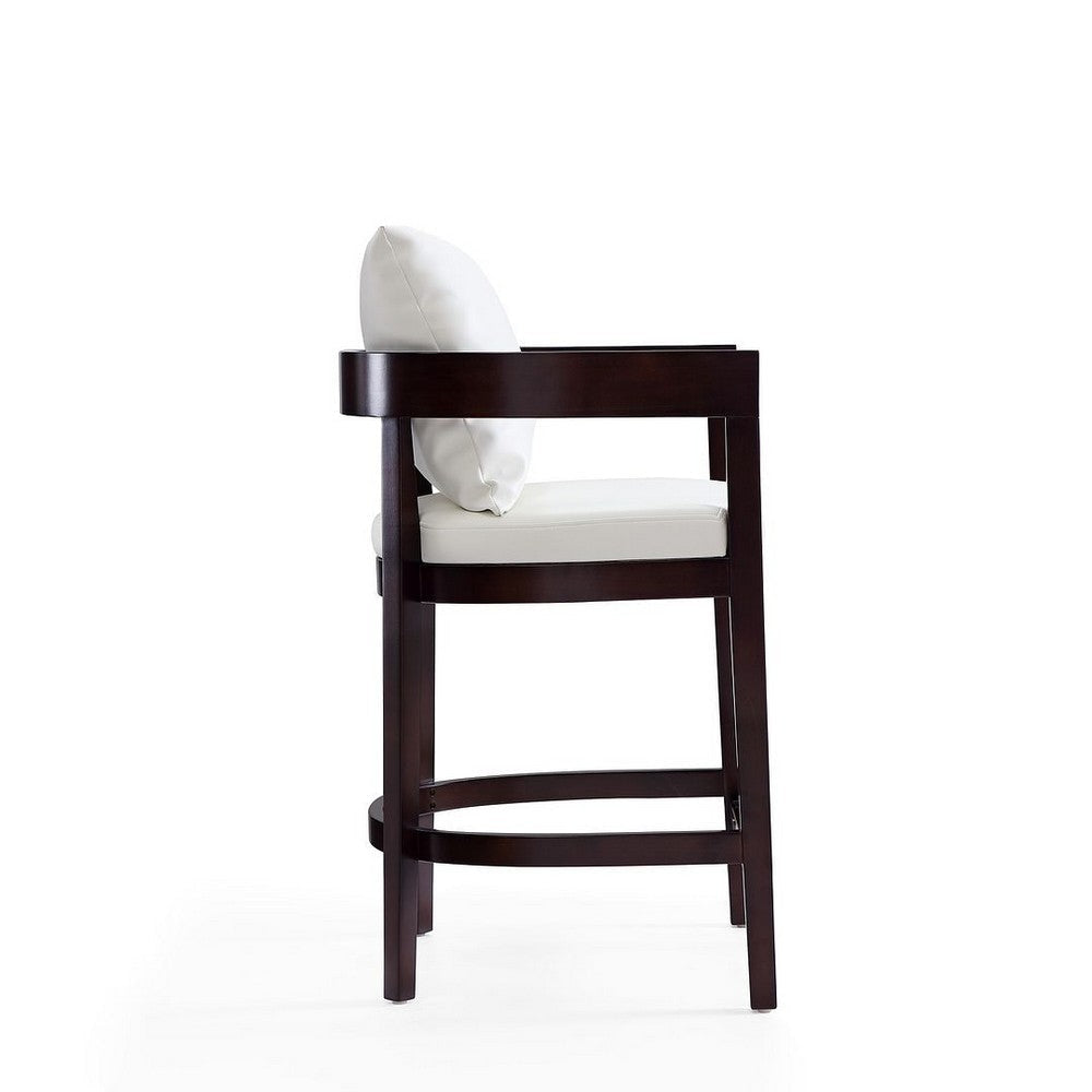 Ritz 34 in. Ivory and Dark Walnut Beech Wood Counter Height Bar Stool (Set of 3) MHC-3-CS006-IV
