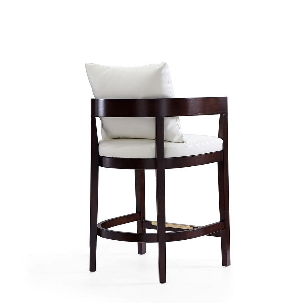 Ritz 34 in. Ivory and Dark Walnut Beech Wood Counter Height Bar Stool (Set of 3) MHC-3-CS006-IV