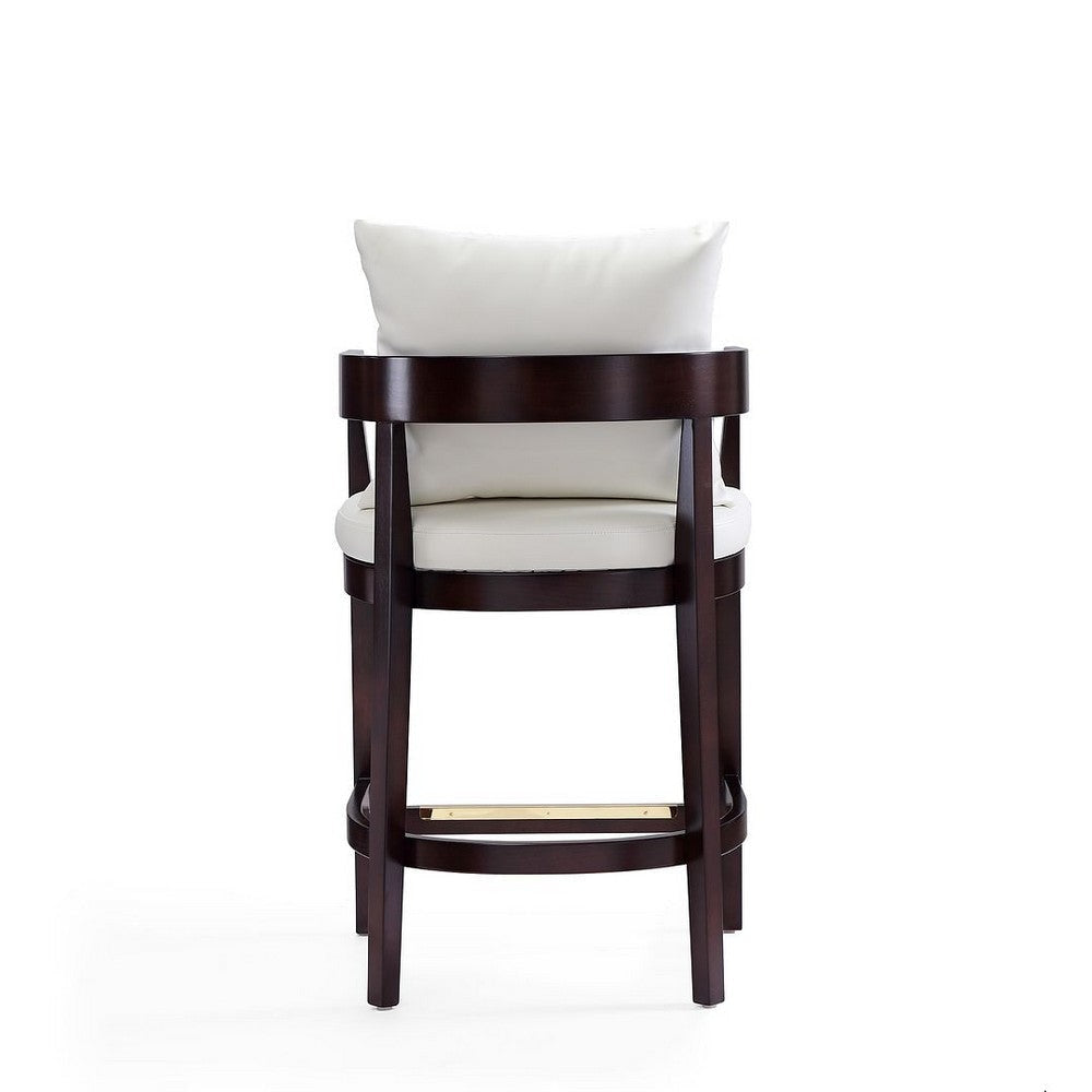 Ritz 34 in. Ivory and Dark Walnut Beech Wood Counter Height Bar Stool (Set of 3) MHC-3-CS006-IV