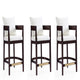 Ritz 34 in. Ivory and Dark Walnut Beech Wood Counter Height Bar Stool (Set of 3)