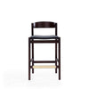 Klismos 36.75 in. Black and Dark Walnut Beech Wood Counter Height Bar Stool (Set of 3) MHC-3-CS007-BK