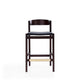 Klismos 36.75 in. Black and Dark Walnut Beech Wood Counter Height Bar Stool (Set of 3) MHC-3-CS007-BK