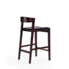Klismos 36.75 in. Black and Dark Walnut Beech Wood Counter Height Bar Stool (Set of 3) MHC-3-CS007-BK