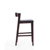 Klismos 36.75 in. Black and Dark Walnut Beech Wood Counter Height Bar Stool (Set of 3) MHC-3-CS007-BK