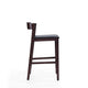 Klismos 36.75 in. Black and Dark Walnut Beech Wood Counter Height Bar Stool (Set of 3) MHC-3-CS007-BK