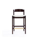 Klismos 36.75 in. Ivory and Dark Walnut Beech Wood Counter Height Bar Stool (Set of 3) MHC-3-CS007-IV