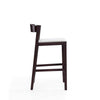 Klismos 36.75 in. Ivory and Dark Walnut Beech Wood Counter Height Bar Stool (Set of 3) MHC-3-CS007-IV
