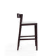 Klismos 36.75 in. Ivory and Dark Walnut Beech Wood Counter Height Bar Stool (Set of 3) MHC-3-CS007-IV