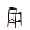 Klismos 36.75 in. Ivory and Dark Walnut Beech Wood Counter Height Bar Stool (Set of 3) MHC-3-CS007-IV