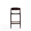 Klismos 36.75 in. Ivory and Dark Walnut Beech Wood Counter Height Bar Stool (Set of 3) MHC-3-CS007-IV