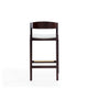 Klismos 36.75 in. Ivory and Dark Walnut Beech Wood Counter Height Bar Stool (Set of 3) MHC-3-CS007-IV