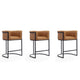 Cosmopolitan 33.8 in. Camel and Black Metal Counter Height Bar Stool (Set of 3)