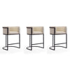 Cosmopolitan 33.8 in. Cream and Black Metal Counter Height Bar Stool (Set of 3)