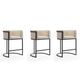 Cosmopolitan 33.8 in. Cream and Black Metal Counter Height Bar Stool (Set of 3)