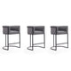 Cosmopolitan 33.8 in. Grey and Black Metal Counter Height Bar Stool (Set of 3)