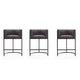Cosmopolitan 33.8 in. Pebble and Black Metal Counter Height Bar Stool (Set of 3)