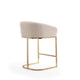 Louvre 36 in. Cream and Titanium Gold Stainless Steel Counter Height Bar Stool (Set of 3) MHC-3-CS009-CR